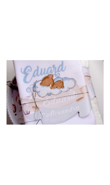 Trusou de botez cu ursuleti si baloane de aer cald Air Ballons Teddy Bear 13